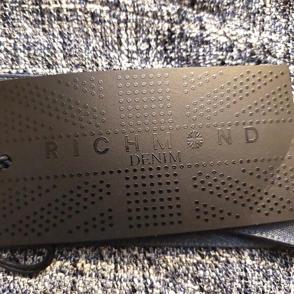 Richmond Light & Dark Blue Tweed Mini Skirt w/ Zipper Waist Band Sz 42 NWT - Picture 12 of 12